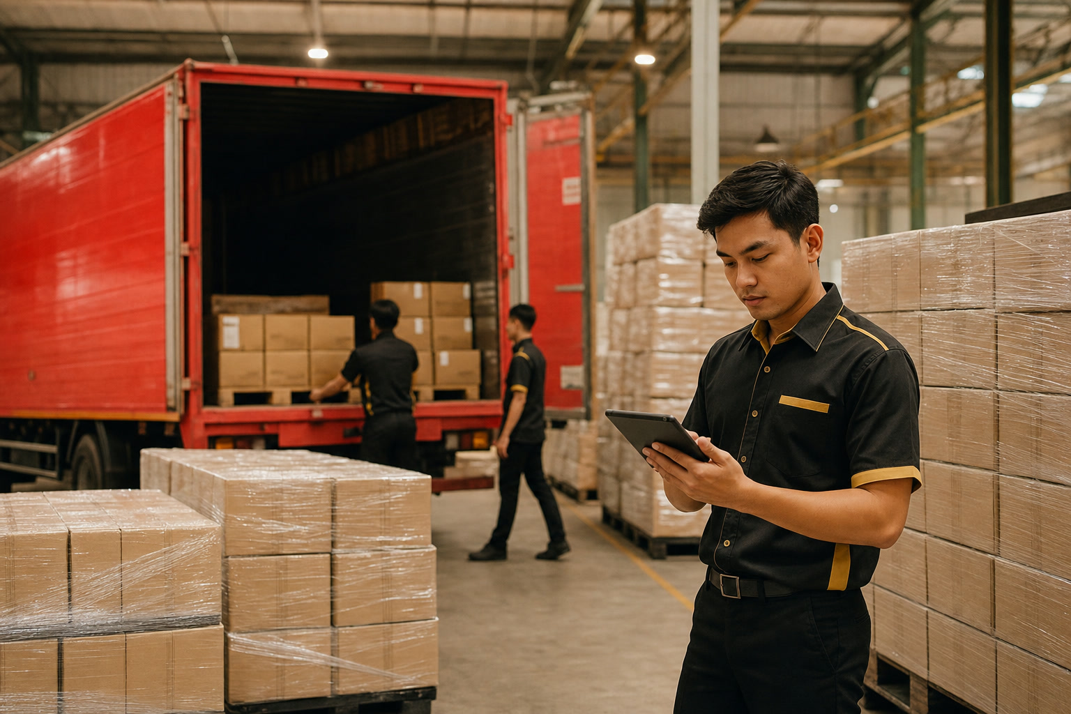 Koordinasi operasional logistik dan pengiriman barang